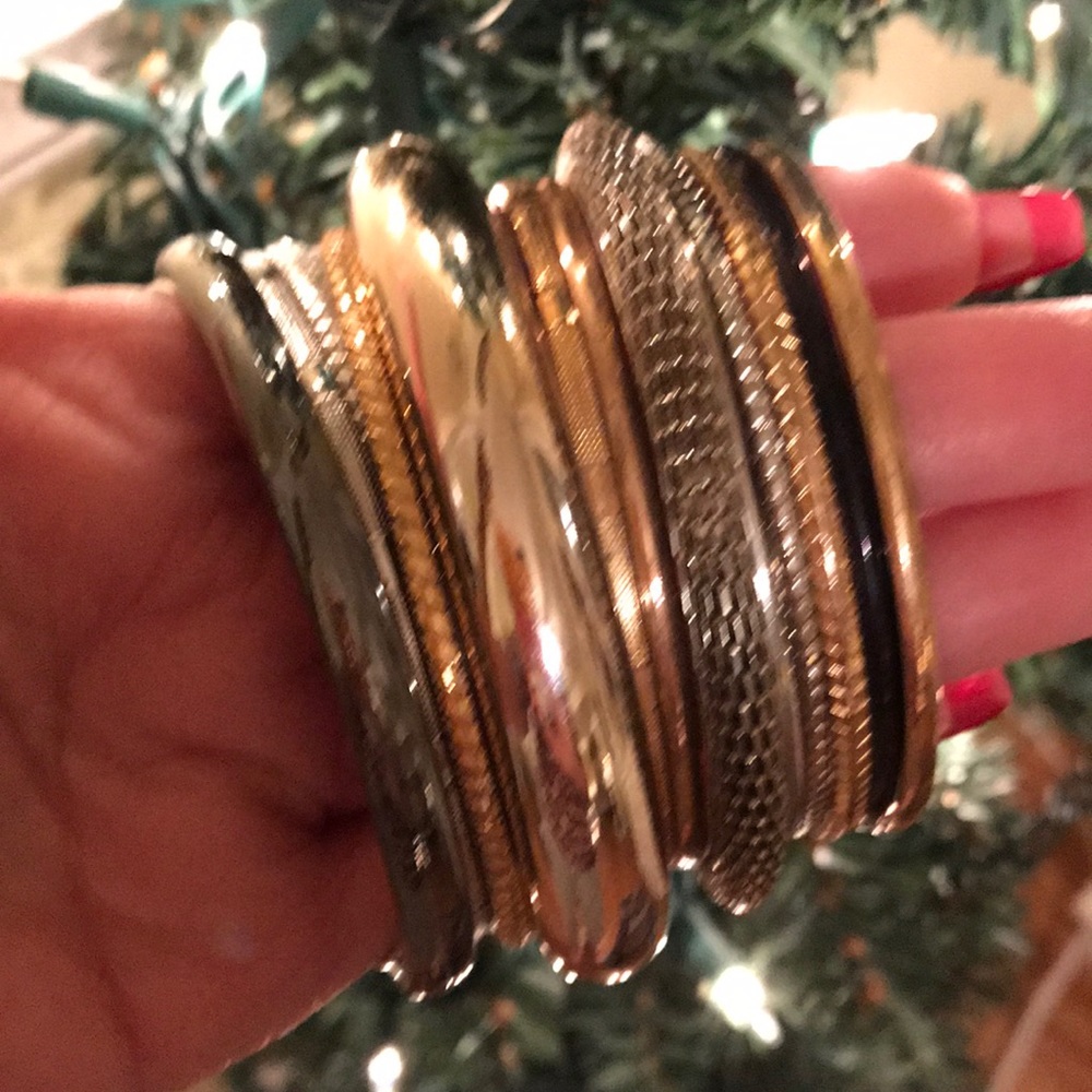 Bundle of bracelets.